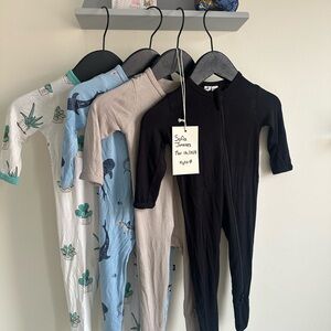 Kyte BABY Black and Patterned Kids One Piece Footies